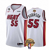 Men's Miami Heat #55 Duncan Robinson White 2023 Finals Association Edition With NO.6 Patch Stitched Basketball Jersey,baseball caps,new era cap wholesale,wholesale hats